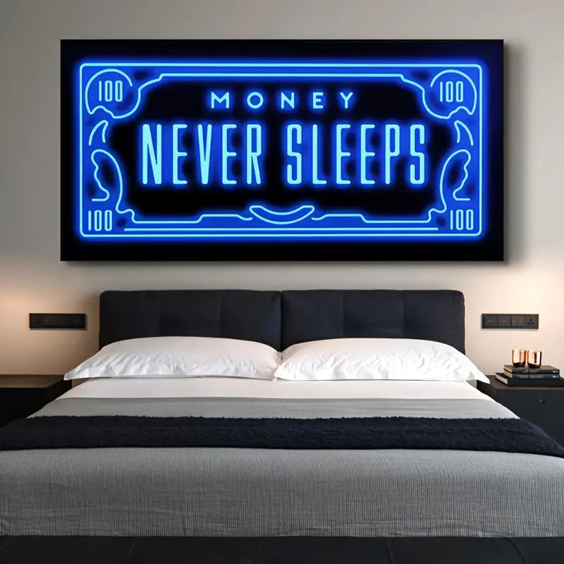 Blue Abstract Modern Art Canvas Poster - 1pc, Phrase Painting for Living Room & Bedroom, No Frame June Wall Art