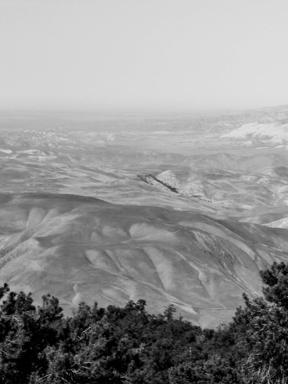 Black and White Mountain Landscape Triptych Canvas Print - Minimalist Set of 3 Wall Art for Modern Decor