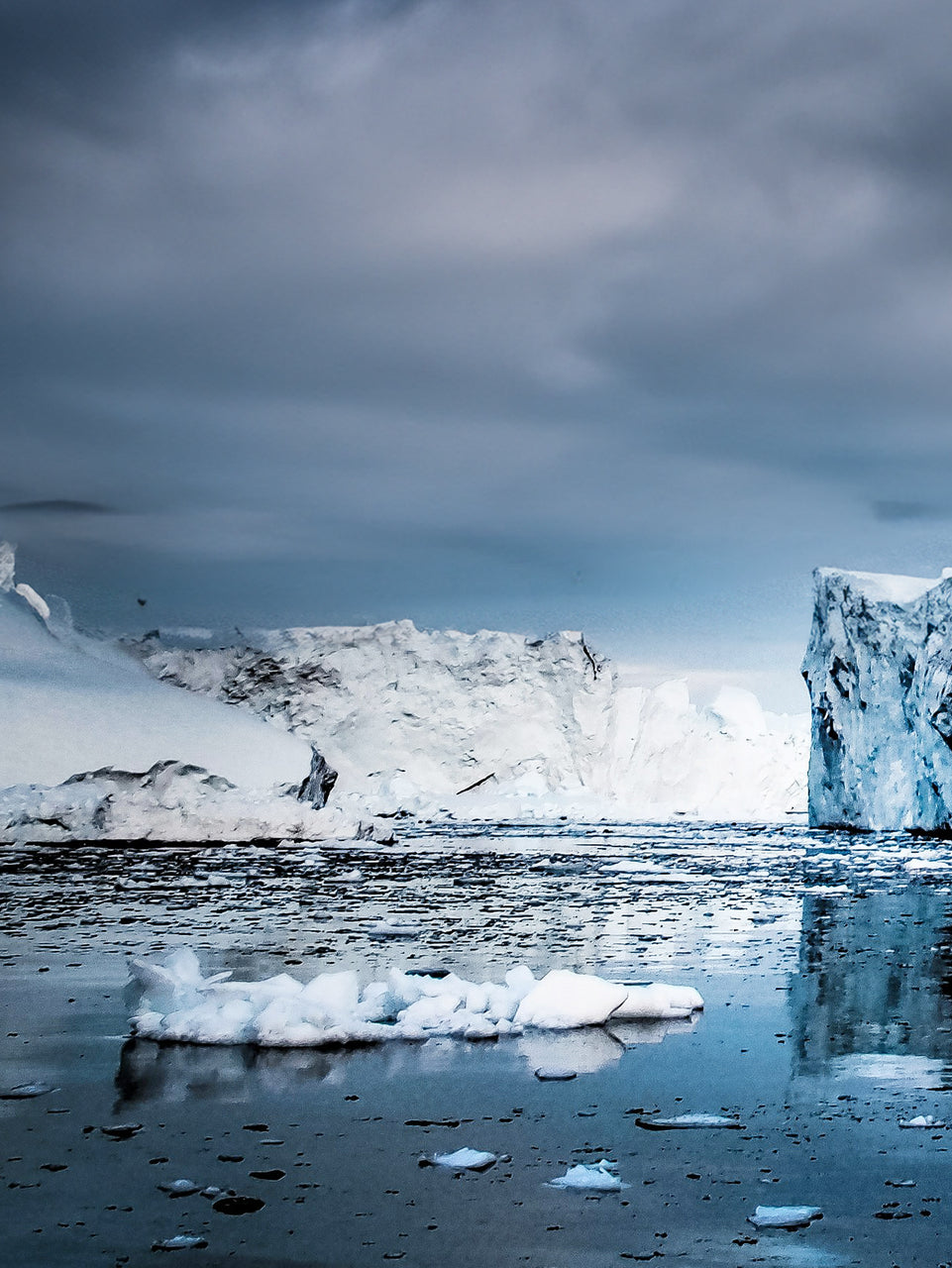 Arctic Glacier Triptych Canvas Print - Icy Blue Polar Landscape | Set of 3 Wall Art for Modern Home Decor