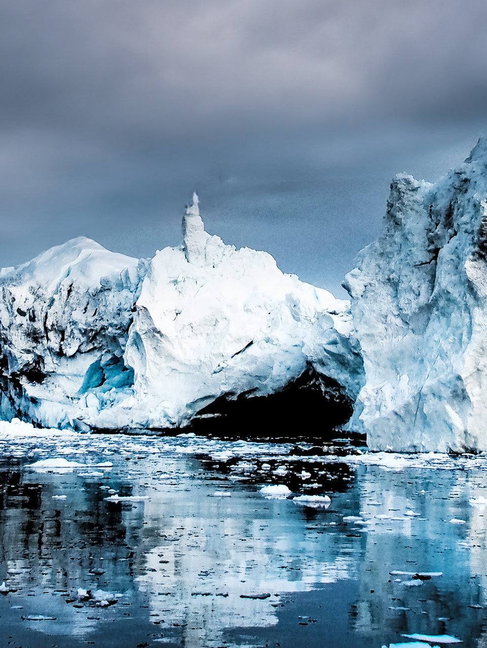 Arctic Glacier Triptych Canvas Print - Icy Blue Polar Landscape | Set of 3 Wall Art for Modern Home Decor