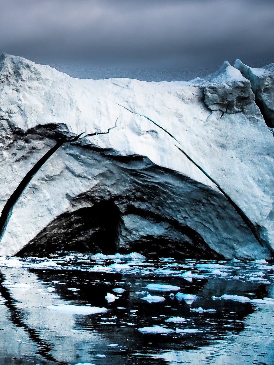 Arctic Glacier Triptych Canvas Print - Icy Blue Polar Landscape | Set of 3 Wall Art for Modern Home Decor