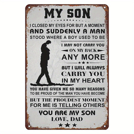 My Son Love Dad Retro Metal Tin Sign, Gift For Son Home Family Funny Wall Art Interior Decoration, Metal Poster For Home Easter Gift Halloween Christmas Gift https://www.temu.com/search_result.html?search_key=601099536671442