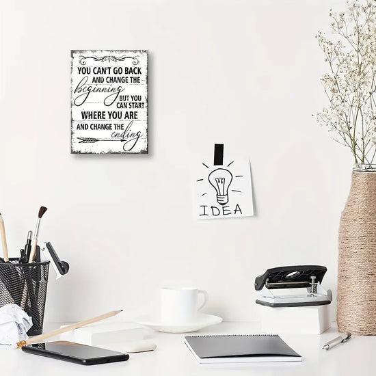 24x16" Black & White Canvas Motivational Print - Rustic Inspirational Wall Art for Office, Bedroom, Living Room, or Classroom Decor, Unframed June Wall Art