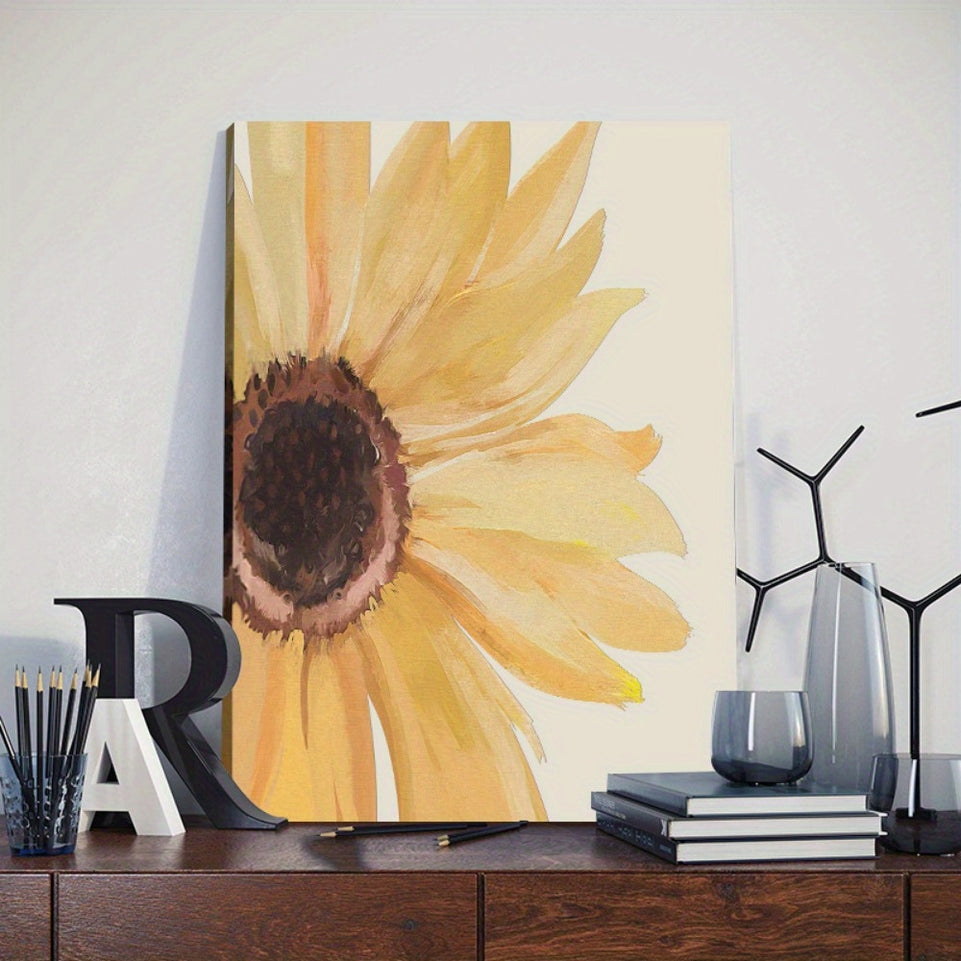 Set of 3 Sunflower Canvas Oil Painting Set - Professionally Framed, Vibrant Floral Wall Art, Modern Gallery Wall Decor - Bright Yellow Flowers