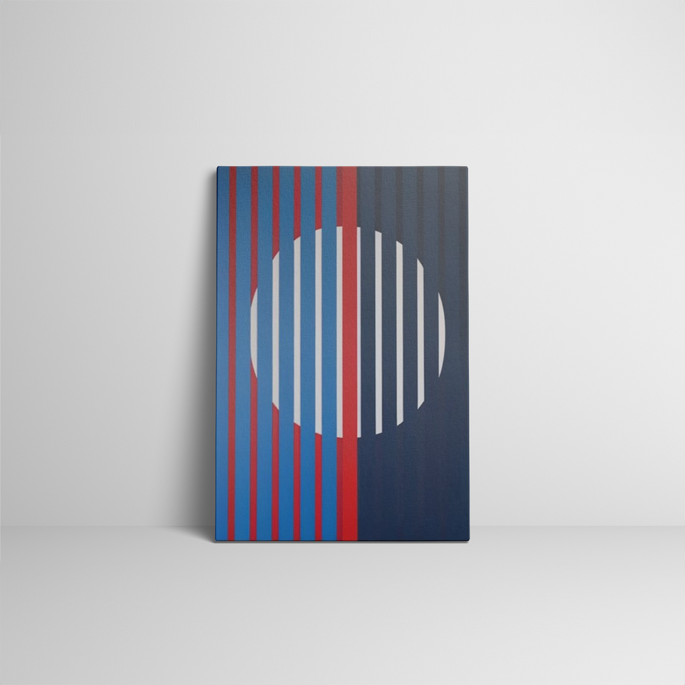 Abstract Geometric Wall Art – Modern Striped Circle Canvas for Contemporary Home Decor