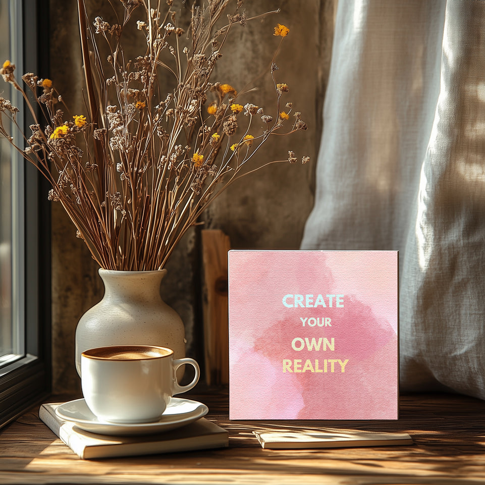 Create Your Own Reality Motivational Quote Canvas Print - Inspirational Wall Art for Home and Office Decor