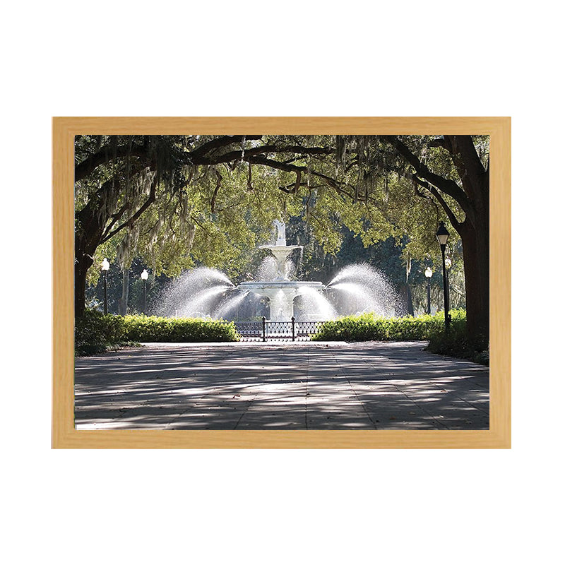 Savannah Fountain Light Up Painting – Scenic Framed Wall Art for Elegant Home Decor