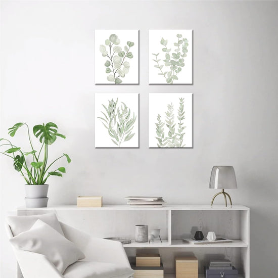 FRAMED Botanical Plant Canvas Wall Art,Boho Plant Wall Decor for Bedroom,Minimalist Floral Prints for Living Room,Light Green Botanical Art Painting for Office,Set of 4,8”x 10” https://www.amazon.com/dp/B09HH17JRH
