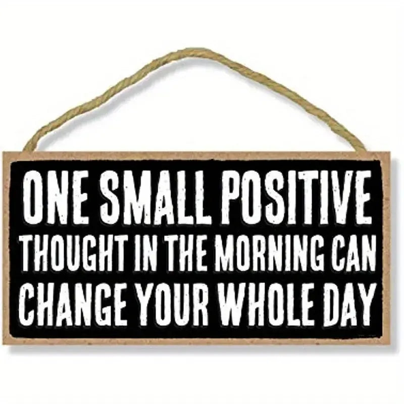[One Small Positive Wooden Sign] 1pc Strictly Selected Material, Good Production, Funny One Small Positive Idea Can Change Your New Day To Start Hanging, Wall Art Hanging, Decorative Wooden Sign Home Decoration Crafts Small G June Wall Art