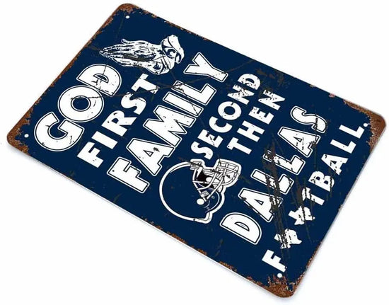 Vintage Sports Poster Metal Football Tin Sign 8x12in(20x30cm)-American Football God First Family Second Then Football-Retro Poster for Football Fans Gift,bar, Cafe, Restaurant Wall Decor art-DC03 https://www.amazon.com/dp/B09QY9BTTF