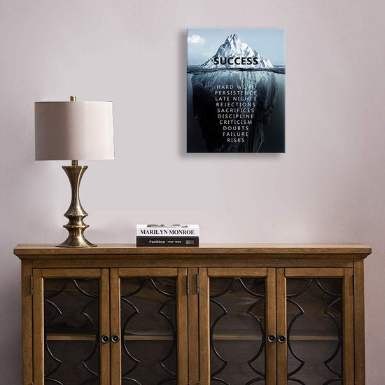 Kas Home Inspirational Wall Art Success Motivational Poster Quotes Wall Decor for Living Room Bedroom Office Bathroom Canvas Print sign Framed Art Decoration Ready to Hang https://www.amazon.com/dp/B08ZS87G96