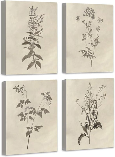 FRAMED Botanical Plant Canvas Wall Art,Boho Plant Wall Decor for Bedroom,Minimalist Floral Prints for Living Room,Light Green Botanical Art Painting for Office,Set of 4,8”x 10” https://www.amazon.com/dp/B09HH17JRH