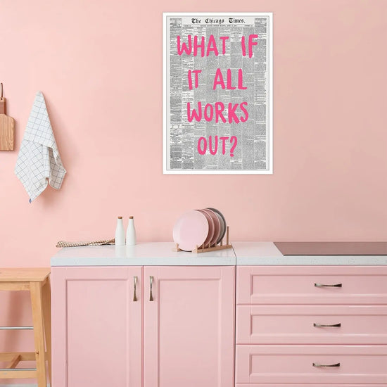 Liyark Retro Trendy Newspaper Canvas Wall Art What If All Works Out Poster Black And White Wall Art Positive Affirmation Quote Wall Art Pink Font Wall Decor Minimalist Home Decor 12x16in Unframed https://www.amazon.com/dp/B0D14VNYMR