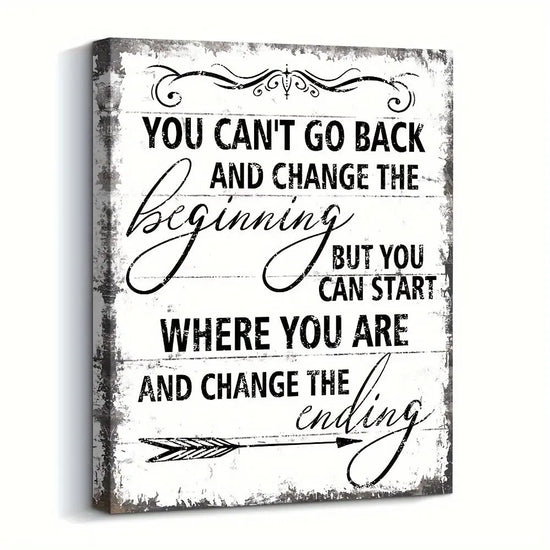 24x16" Black & White Canvas Motivational Print - Rustic Inspirational Wall Art for Office, Bedroom, Living Room, or Classroom Decor, Unframed June Wall Art