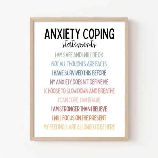 Calm & Focused: Anxiety Relief Office Decor - 8x10" Relax-Inspired Poster for Mental Health, Emotional Regulation & Stress Management, Perfect for Room Decor June Wall Art