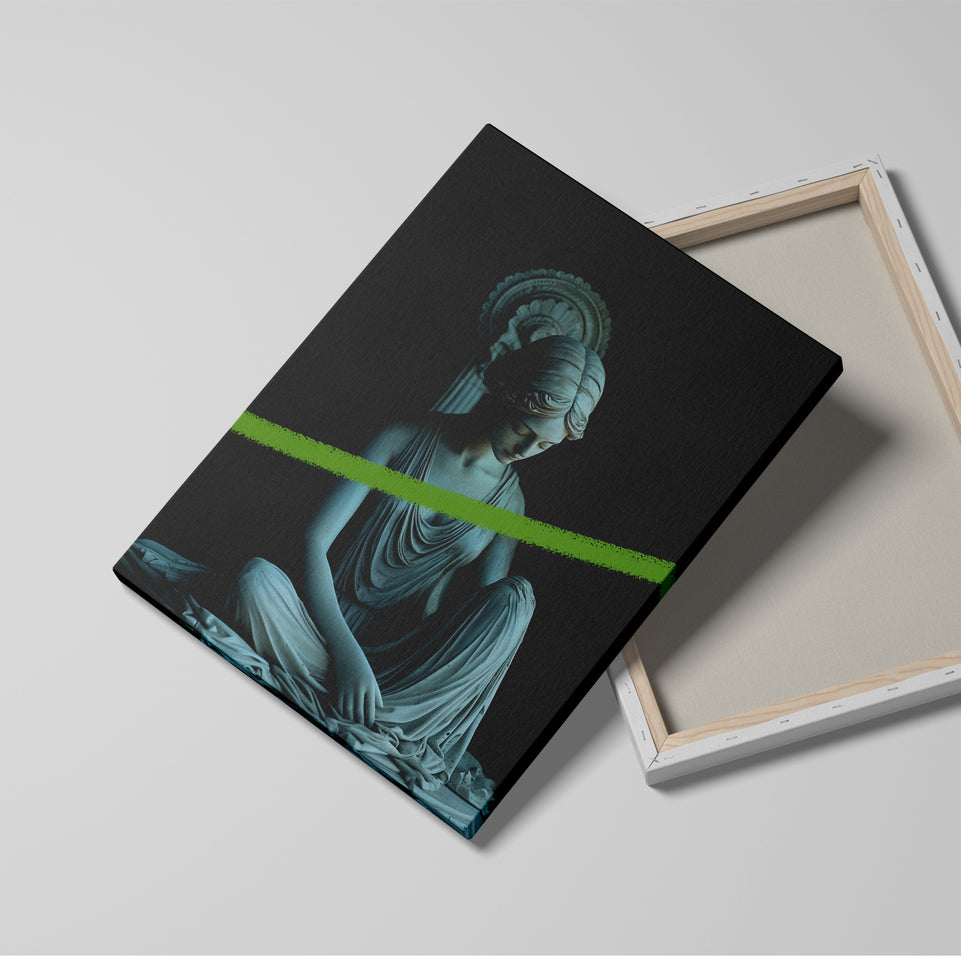 Aurora - Modern Minimalist Roman Statue Wall Art with Color Accent - Canvas Print