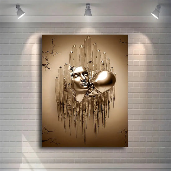 Love Couples Kissing Hug Abstract Canvas Painting - 1pc Wall Art for Bathroom Bedroom Office Living Room Home Decor - No Frame June Wall Art