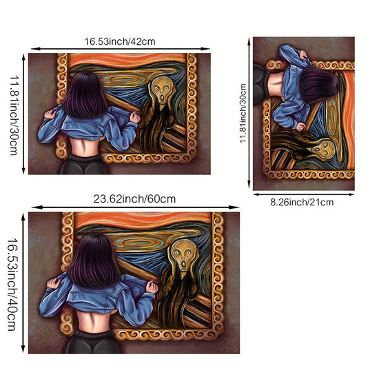 Funny Girl Scream Canvas Art Print - Modern Unframed Wall Decor for Living Room, Bedroom, Home Office - Animal & Human Theme Poster https://www.temu.com/search_result.html?search_key=601099533035651