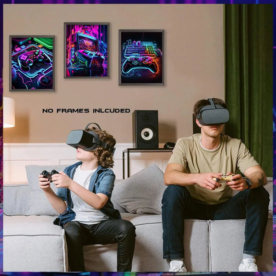 3pcs Game Room Decor Neon Gaming Posters Wall Art Gamer Accessories Theme Canvas Print Game Console Painting Picture for Children Youth Game Boys Bedroom Teen Wall Decor Unframed 12"x16"x3 https://www.amazon.com/dp/B0CPCHHKQD