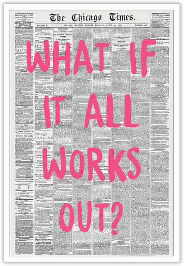 Liyark Retro Trendy Newspaper Canvas Wall Art What If All Works Out Poster Black And White Wall Art Positive Affirmation Quote Wall Art Pink Font Wall Decor Minimalist Home Decor 12x16in Unframed https://www.amazon.com/dp/B0D14VNYMR