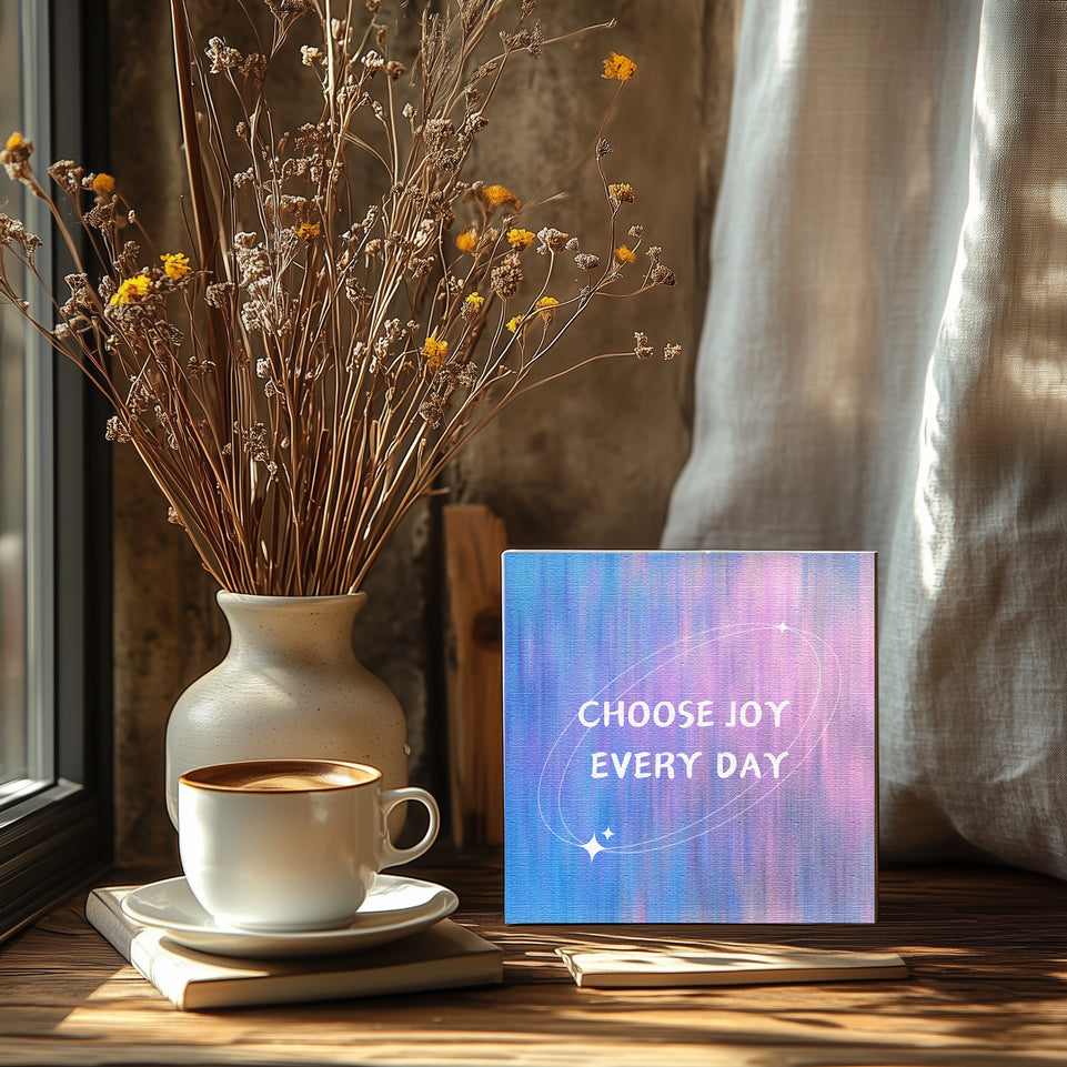 Choose Joy Every Day Motivational Quote Canvas Print - Positive Inspirational Wall Art for Home and Office Decor