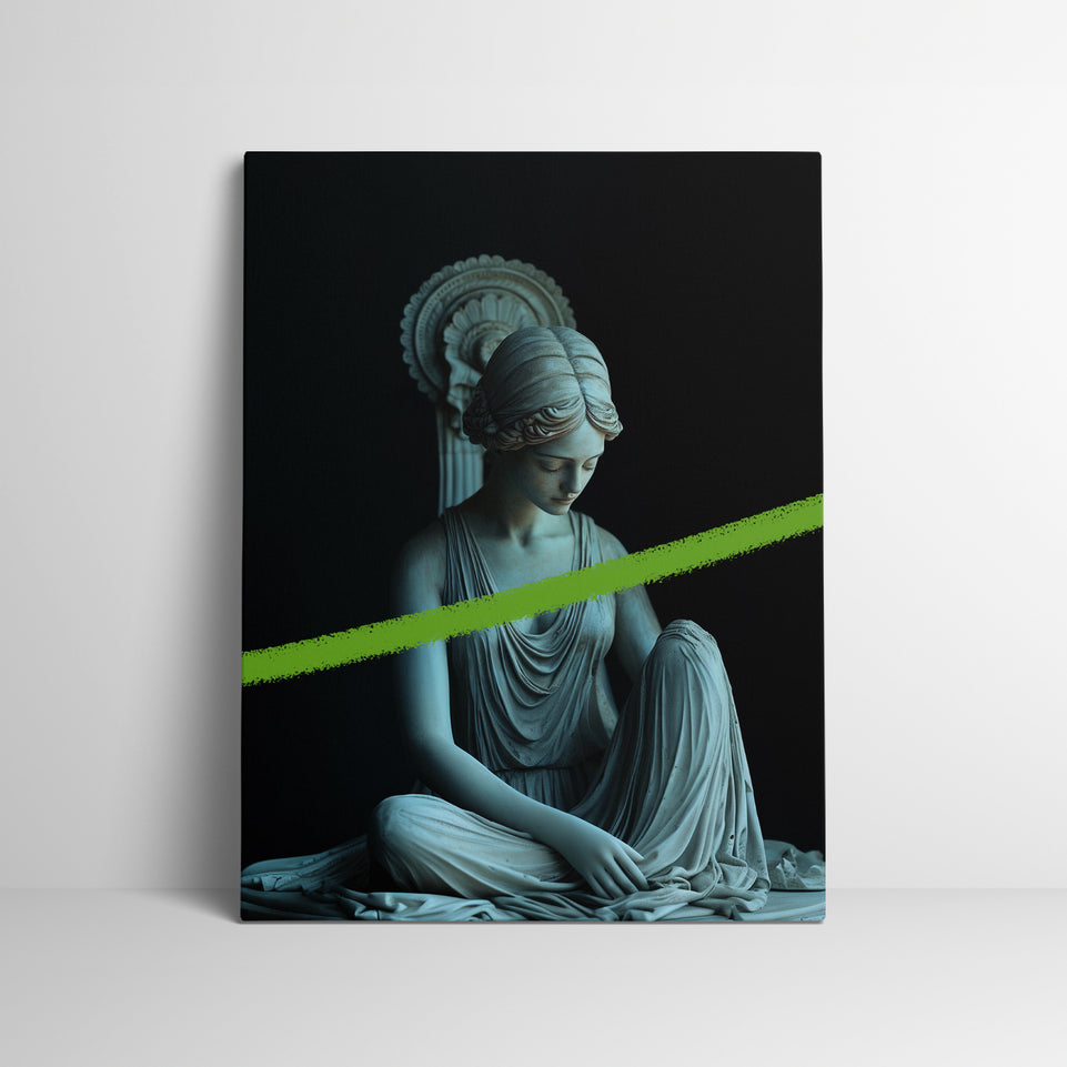 Aurora - Modern Minimalist Roman Statue Wall Art with Color Accent - Canvas Print