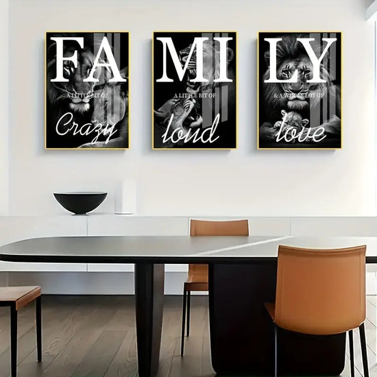 [3 Canvas Lion Wall Art] 3 Canvas Paintings, Family Lion Wall Art, Ideal Gift for Living Room, Kitchen, Decorative Wall Art Wall Decoration, Home Decoration, Wall Art, Room Decoration, Room Decoration, Unframed June Wall Art