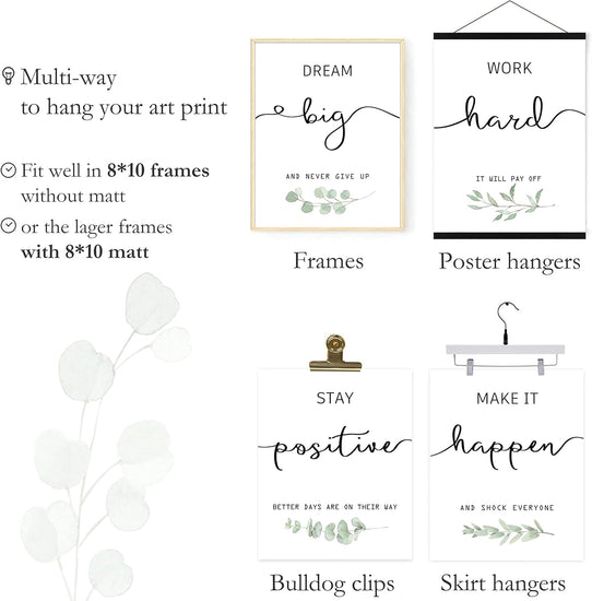 Inspirational Wall Art Office Decor, Motivational UNFRAMED Wall Art Prints for Bedroom,Living Room,Office,Classroom, Set of 4, 8"x10" https://www.amazon.com/dp/B09VDTP7TT