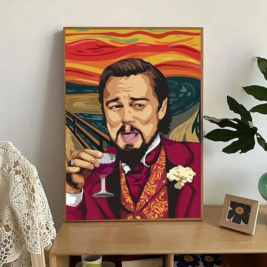 [Ideal Abstract Scream Movie Poster] 1pc Canvas Poster, Modern Art, Abstract Scream Movie Star Poster, Classic Artwork Leo Canvas Painting, Funny Film Actor Picture, Ideal Gift For Bedroom Living Room Kitchen Corridor, Wall A June Wall Art