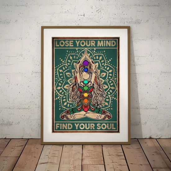 1pc Vintage Gyspy Girl Yoga Pose Wall Art for Home Decor - Lose Your Mind, Find Your Soul - Retro Canvas Poster with No Frame June Wall Art