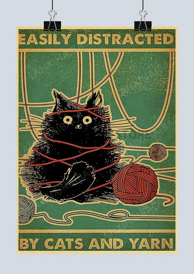 Cute Retro Mystery Black Cat Kraft Paper Poster Funny Butt Paper Bathroom Study Bar Cafe Art Collection Decorative Wall Sticker June Wall Art
