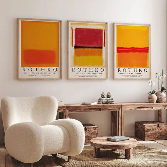 Abstract Yayoi Kusama Orange Wall Art Matisse Mark Rothko Posters and Prints Flower Market Canvas Painting Mural Decoration June Wall Art