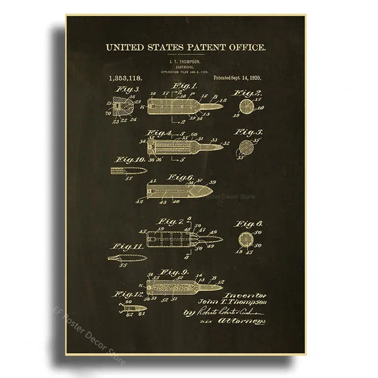 Gun Studies Posters Pistol/Rifle/Revolver Poster Home Room Club Decor Aesthetic Painting Handgun Vintage Prints Art Wall Picture June Wall Art