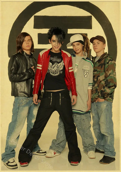 Tokio Hotel Poster German Rock Band Posters Retro Prints Nostalgic Art Wall Painting Vintage Room Home Decor Aesthetic Picture June Wall Art