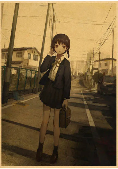 serial experiments lain Poster Anime Wall Art Home Decorative Painting Children's Room Decor Wall Sticker June Wall Art
