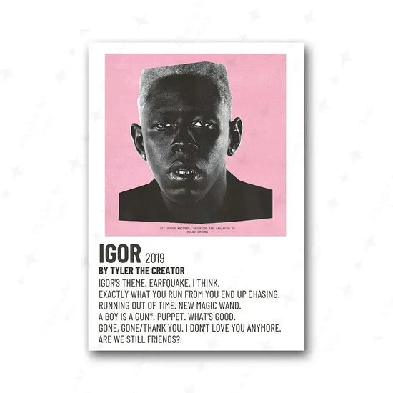 Tyler The Creator Frank Blonde Poster Hip Hop Rapper Singer Star Band Music Cover Wall Art Canvas Painting Cafe Home Room Decor June Wall Art