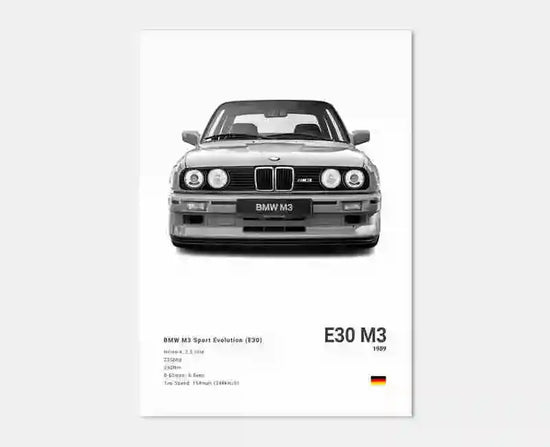 Pop Black And White Poster Wall Art Luxury Supercar F80 M3 M140 GTR HD Oil On Canvas Print Home Living Room Bedroom Decor Gift June Wall Art