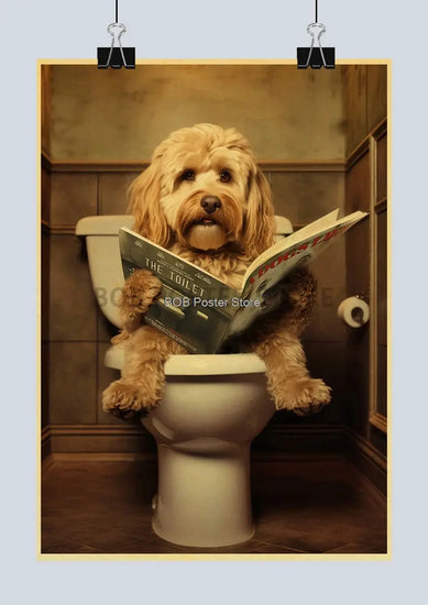 Animal Bathroom Toilet Funny Poster Kraft Paper Cat Dog Frog Art Home Decor Picture DIY Toilet Room Painting Wall Sticker Gift June Wall Art