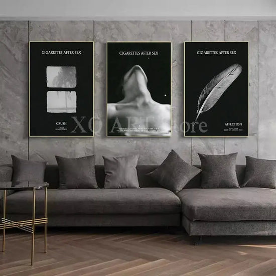 Modern Women Cigarettes After Sex Black Canvas Paintings Posters and Prints Wall Art Pictures for Living Room Decoration Cuadros June Wall Art