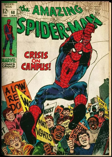 Vintage Comics Superhero Marvel Spiderman Posters and Prints Canvas Painting Wall Art Decoration Pictures for Boy Bedroom Decor June Wall Art