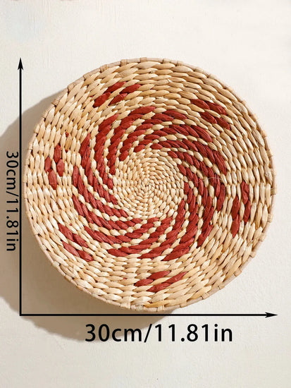 Seagrass Wall Hanging Decor Wall Basket Boho Home Decoration Handmade Natural Wall Art for Kitchen Bedroom Living Room Ornament June Wall Art