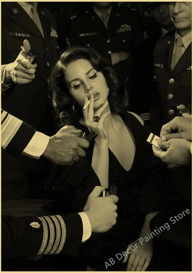 Lizzy Grant Lana Del Rey Posters Retro Kraft Paper Prints Music Album Poster Vintage Home Room Decor Aesthetic Art Wall Painting June Wall Art