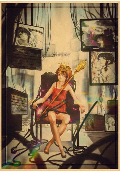 serial experiments lain Poster Anime Wall Art Home Decorative Painting Children's Room Decor Wall Sticker June Wall Art