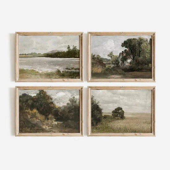 American Style Calm Country Field Sky Vase Canvas Painting Wall Art Pictures Vintage Posters and Prints for Living Room Decor June Wall Art