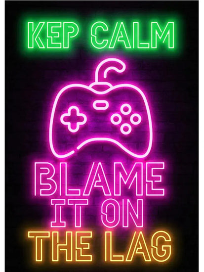 Neon Art Happy Gaming Zone Games Room Poster Print Canvas Painting Gamer Office Wall Art For Boy Bedroom Home Decor No LED June Wall Art