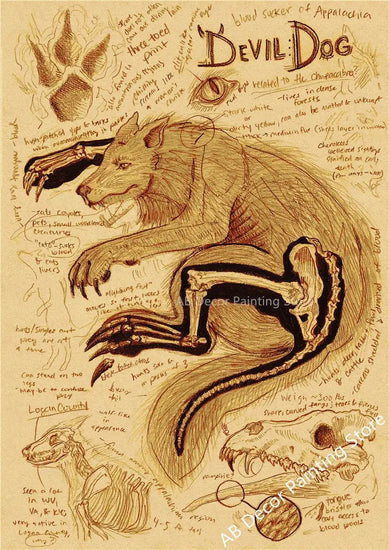 Retro Dragon//Fox/Dog/Wolf/Bird/Bear Posters Prints Nostalgic Animal Natural Study Vintage Home Room Art Wall Decor Painting June Wall Art