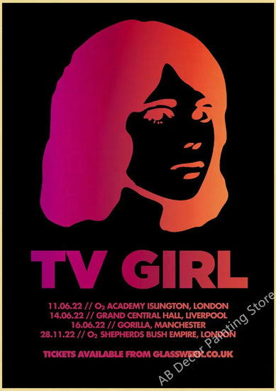 TV Girl Posters Retro Kraft Paper Prints Lovers Rock Vintage Poster Wall Art Painting Study Home Living Room Decoration Picture June Wall Art