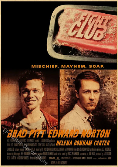 Vintage Movie Posters Retro Prints Fight Club/Leon Poster Classic Film Retro Home Room Cinema Decor Aesthetic Art Wall Painting June Wall Art