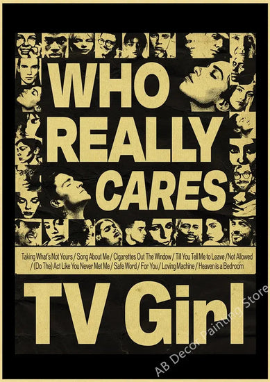 TV Girl Posters Retro Kraft Paper Prints Lovers Rock Vintage Poster Wall Art Painting Study Home Living Room Decoration Picture June Wall Art