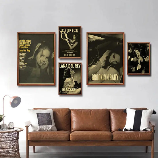 Lizzy Grant Lana Del Rey Posters Retro Kraft Paper Prints Music Album Poster Vintage Home Room Decor Aesthetic Art Wall Painting June Wall Art